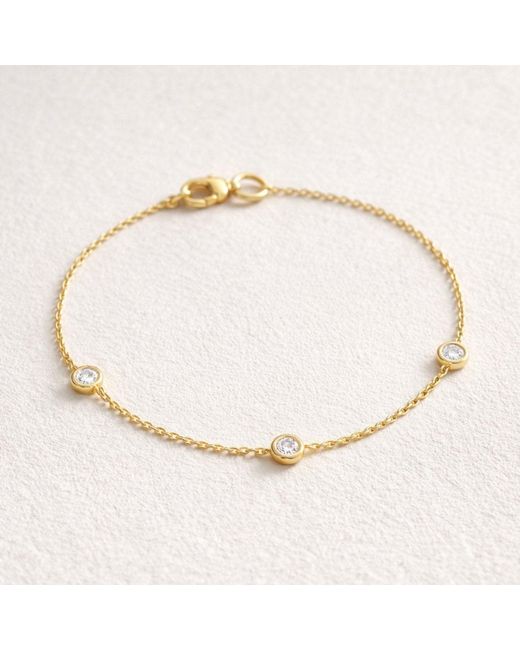 Lily Flo Jewellery Metallic Starlight 3 Diamond Station Bracelet