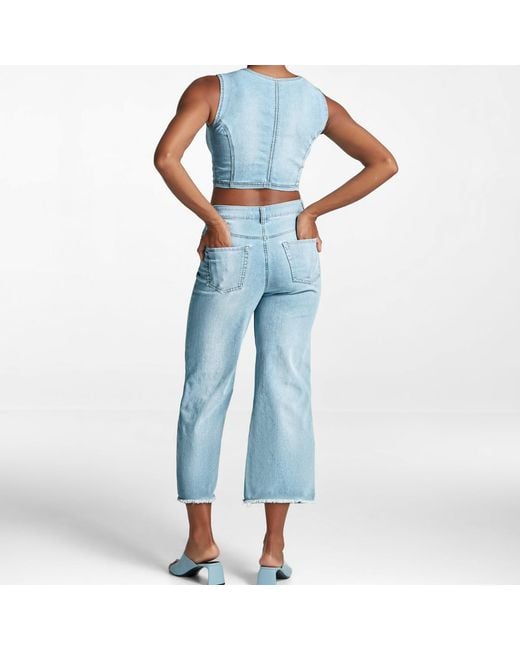Commando Blue High-Rise Cropped Wide Leg