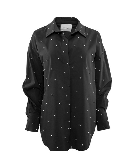 Theo the Label Black Echo Pearly Shirt
