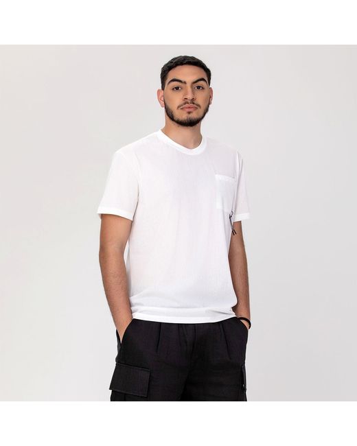 Smart and Joy White Pocket Detail T-Shirt for men