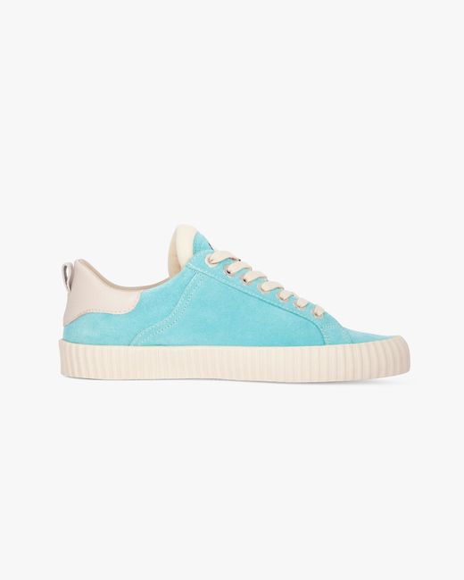 Springa | Unique Vulcanized Sneakers Italian Handmade Blue Wavy Suede Sneakers for men