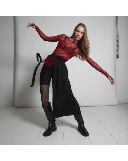 Una Berzina Black Pleated Apron