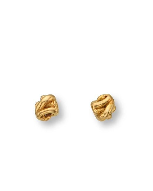 EVA REMENYI Metallic Golden Knot Mini Earrings 14K