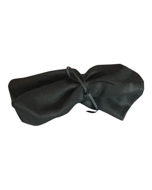 Romer Millinery Black Twisturban Turban Handkerchief Linen