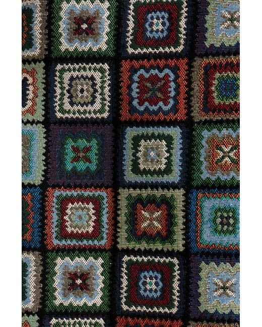 Louche Multicolor Buffy Seventies Patch Jacquard Midi Skirt