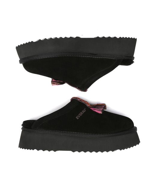 EverAu Australia Black Caspian Platform Slippers