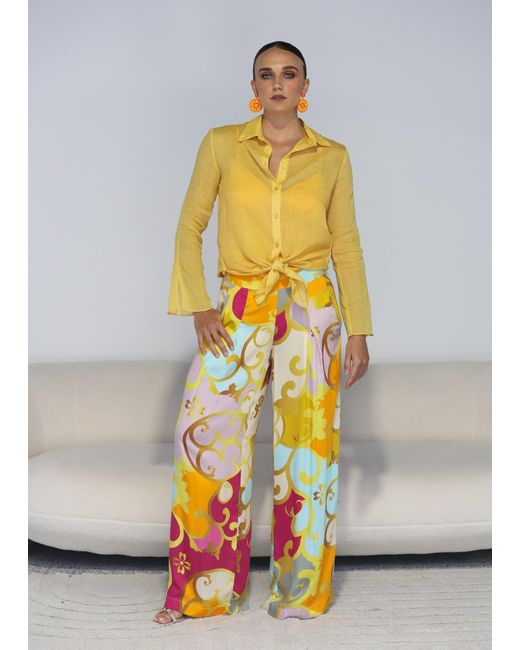 Why Mary Yellow Tuscan Sun Linen Shirt