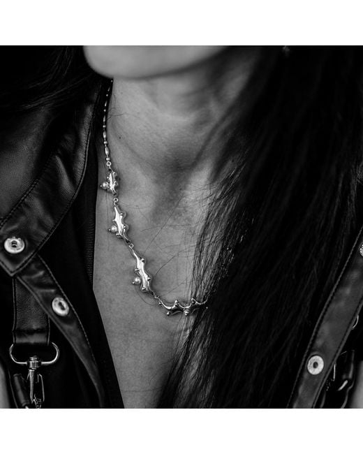 Tg-Jewellery by Tamara Gervasio Metallic Sea Slug Necklace – Sterling, 18Kt & Pearls