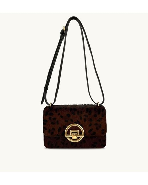 Apatchy London Black The Tilly Dark Leopard Hair-On Leather Bag