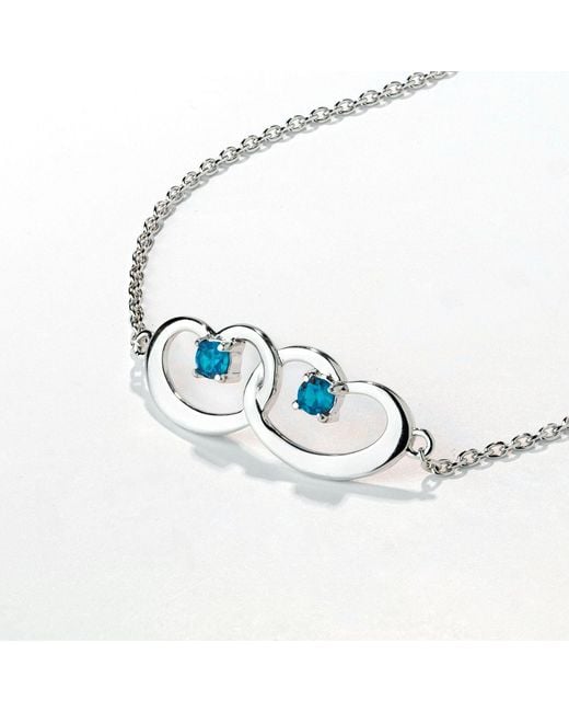 Belinda Jewelz Blue Swiss Interlocked Hearts Bracelet