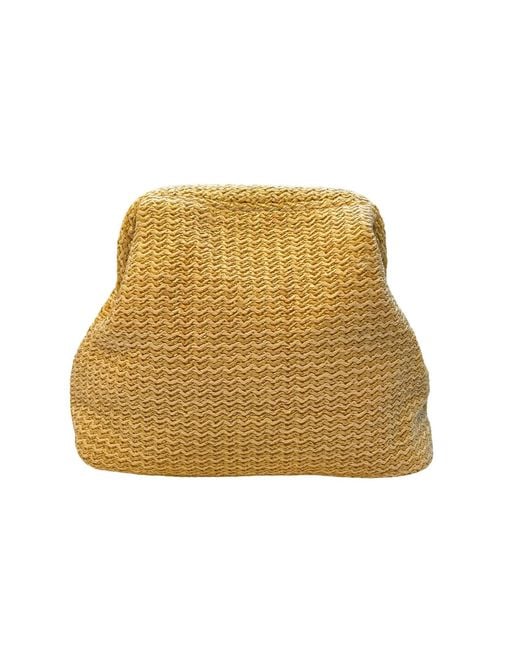 Lilly Loves Natural Straw Contrast Lined Beach Clutch