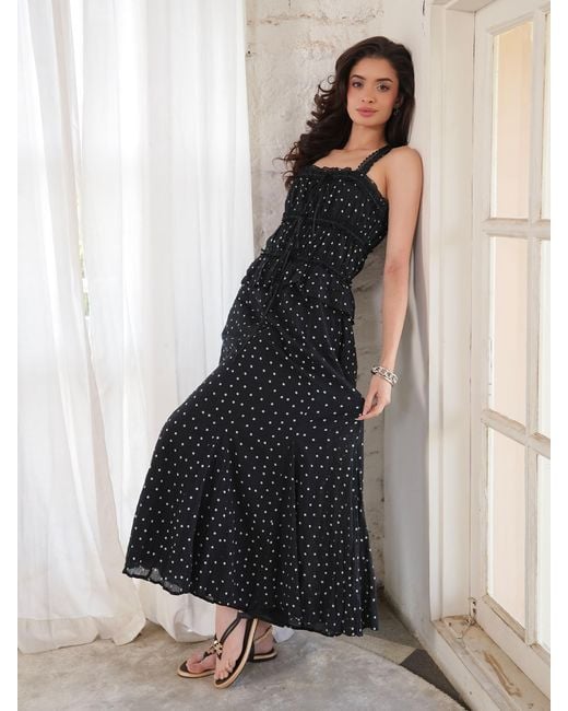 Rose & Nancy Blue Marcia Polka Cami Midi Dress