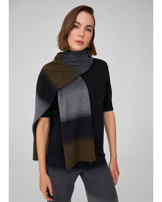 Peraluna Black Color Transition Knit Shawl