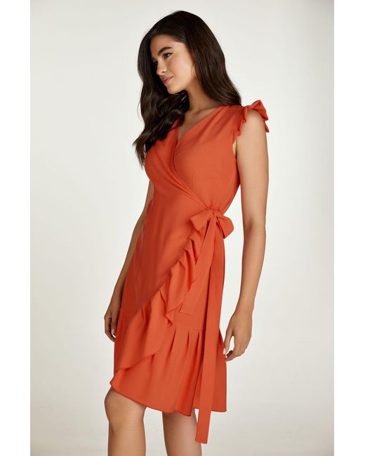 Conquista Red Wrap Dress