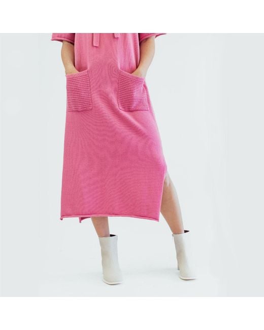 Zenzee Pink Cotton Hoodie Dress