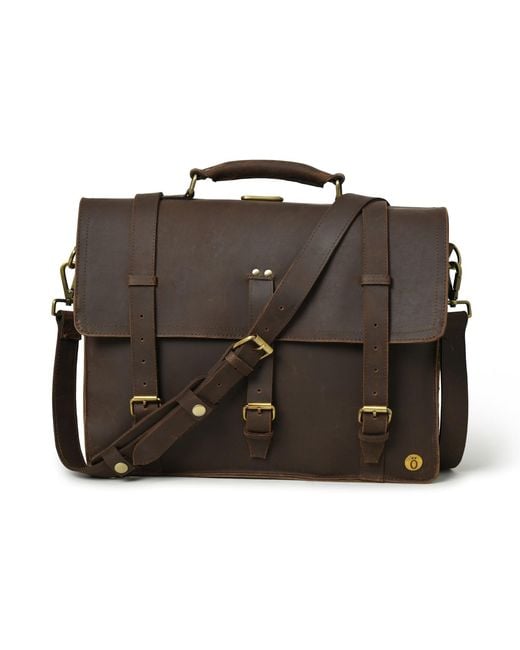 Dötch Leather Black Lakshan Leather Messenger Laptop Bag for men