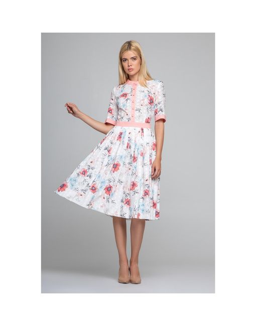 Rumour London Multicolor Toscana Floral Print Broderie Anglaise Midi Dress