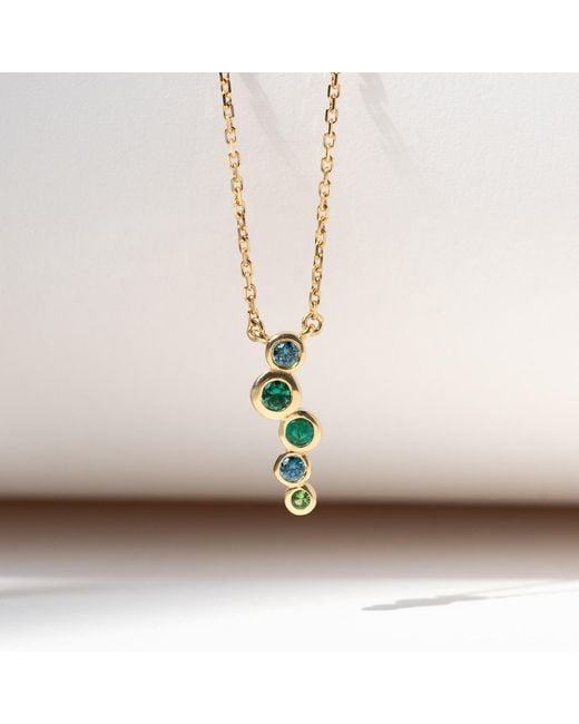 Dower & Hall Metallic Solid & Emerald Small Cascade Pendant