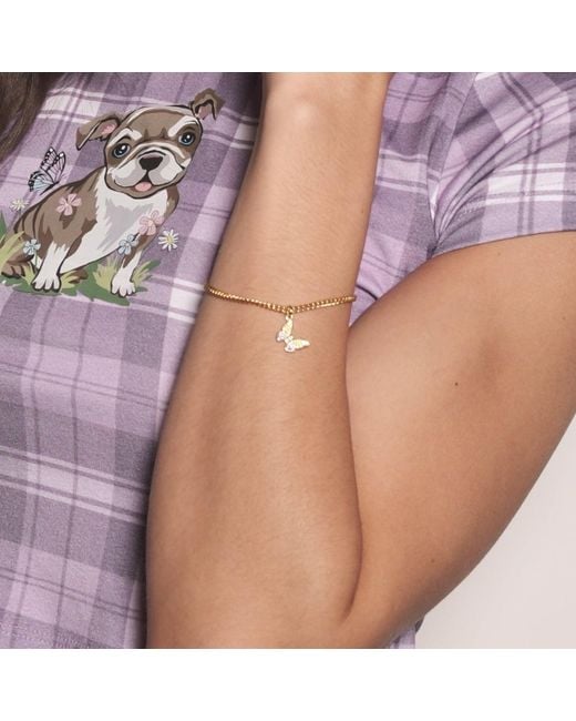Cloud Haven Metallic Butterfly Pendant Bracelet