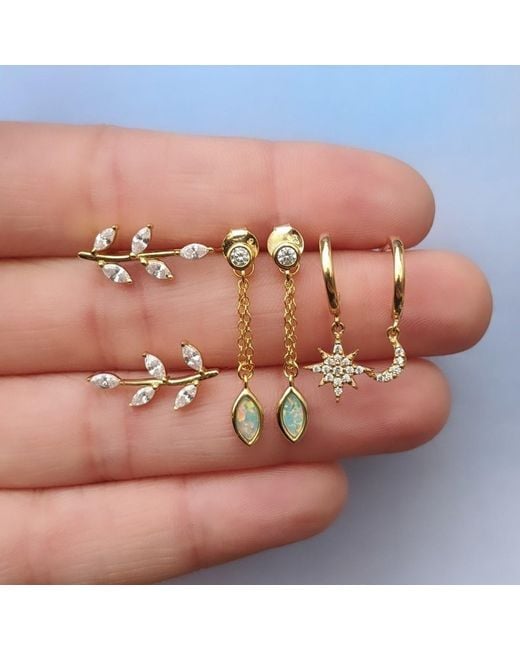 KAMARIA Metallic Full Swing Opal Earrings