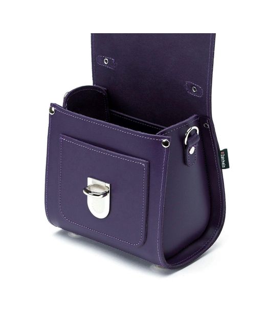 Zatchels Blue Handmade Leather Crossbody Sugarcube Plus