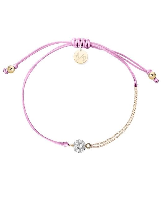 Adriana Pappas Designs Metallic Cz Solitaire Bracelet On Colored Cord