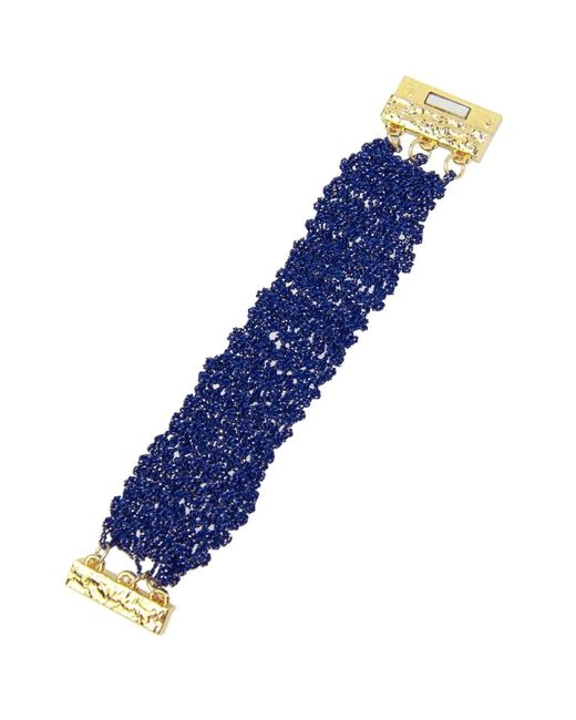 Saachi Blue Crochet Chain Statement Bracelet