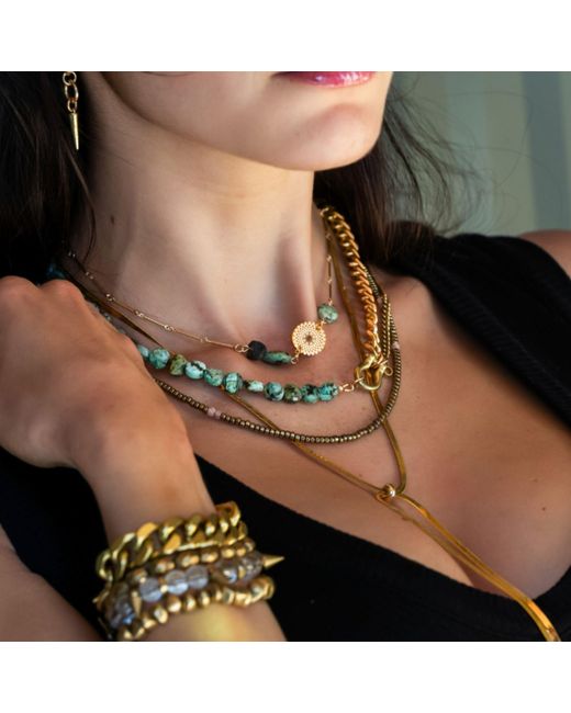 Rachel Nathan Metallic Western Horizon Necklace