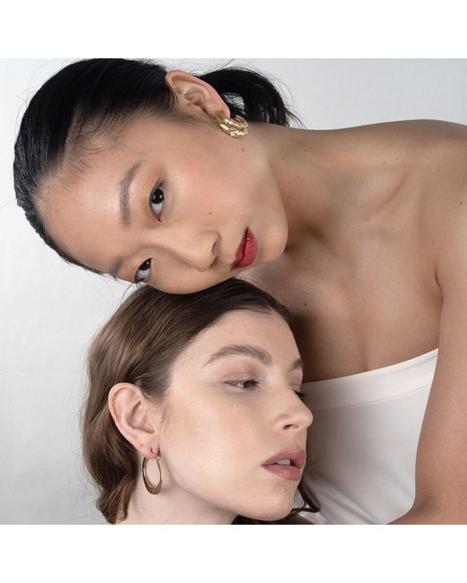 Rare Matters Jewelry Metallic Modern Stacked Hoops Earrings