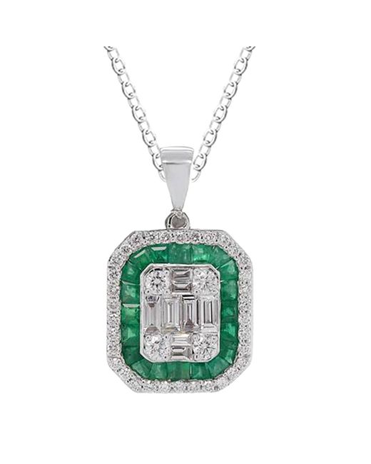 Artisan Metallic Emerald & Diamond Geometric Pendant