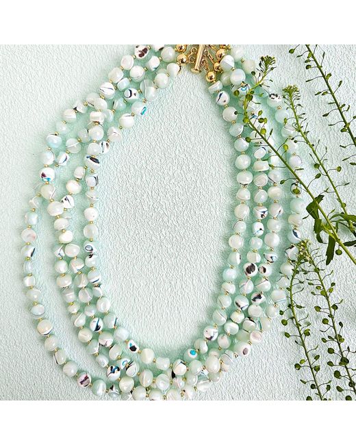 Farra Green Multi Layers Shell Necklace