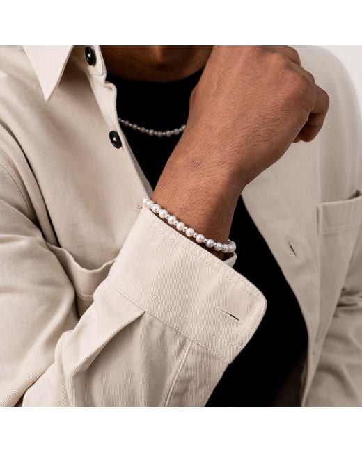Dower & Hall Metallic Luna Pearl Halo Bracelet for men