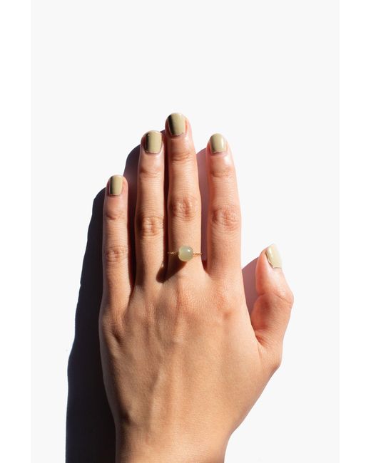 seree Multicolor Libra Skinny Gold Chain Jade Ring