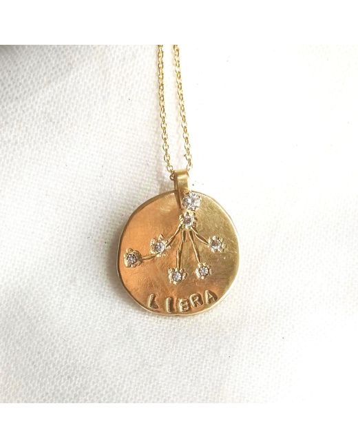 Lily Flo Jewellery Metallic Libra Diamond Medallion