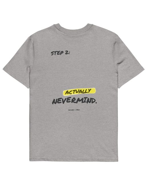Anchor and Crew Gray Heather Actually Nevermind Annotations Organic Cotton T-Shirt