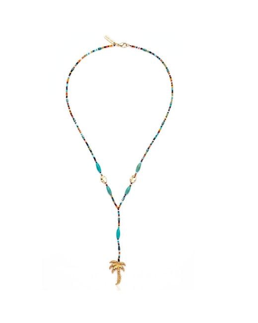 Jaredjamin Metallic Bora Palm Pendant Y-Necklace for men