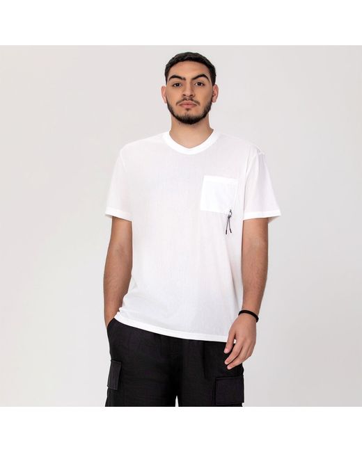 Smart and Joy White Pocket Detail T-Shirt for men