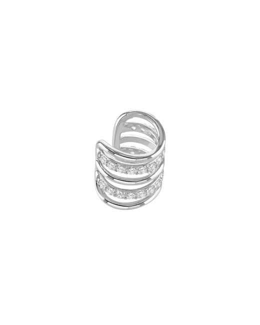 Lucy Quartermaine White Melody Ear Cuff With Topaz