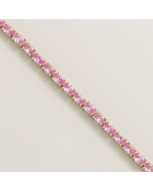 Juvetti Pink Salto Tennis Bracelet Set With Sapphire