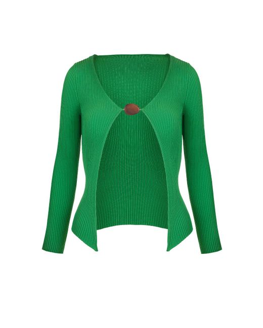 Nocturne Green Knit Buckle Cardigan