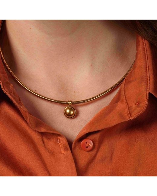 Michael Nash Jewelry Metallic Michelle Cobra Chain With Half Dome Pendant