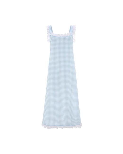 Love Letters X Blue Dolce Gingham Azzurro Sleep Dress