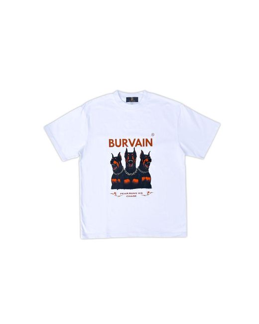Burvain. White Thredog Tee for men