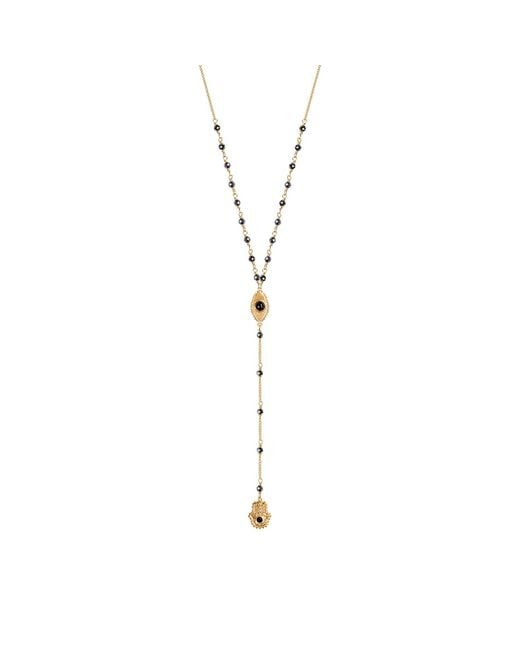 Karma and Luck Metallic Plated Rosary Necklace – Cross Faith Spiritual Jewelry – Spiritual Resilience
