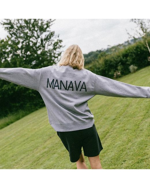 MANAVA Gray Oversized Logo Sweatshirt for men