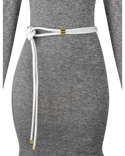 BeltBe White Skinny Wrap Leather Belt