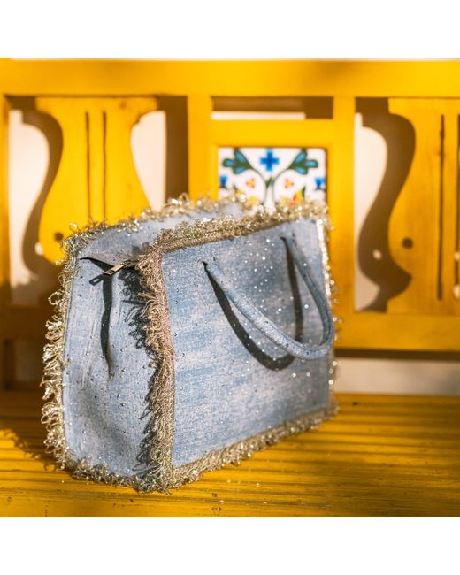 Simitri Blue Brittany Tote Bag