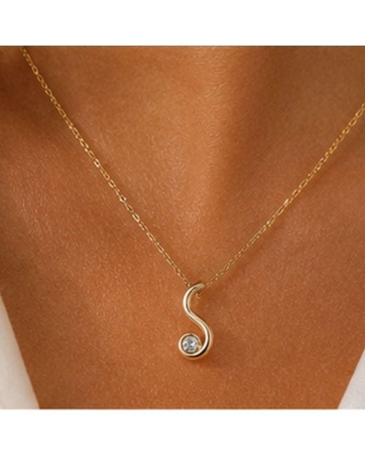 Lily Flo Jewellery Metallic The Shape Of Momentum Diamond Necklace