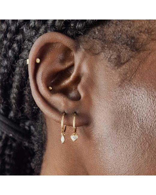 Lee Renee Metallic Moissanite Clicker Hoop Earrings
