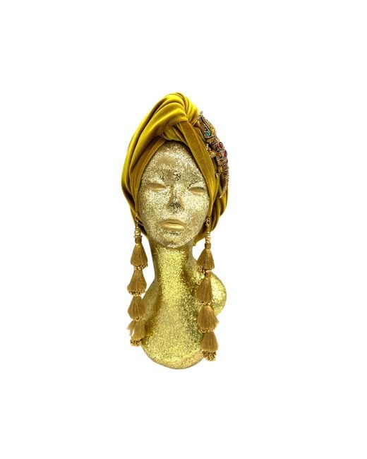 Julia Clancey Yellow Golden Ruby Alligator Dorado Turban